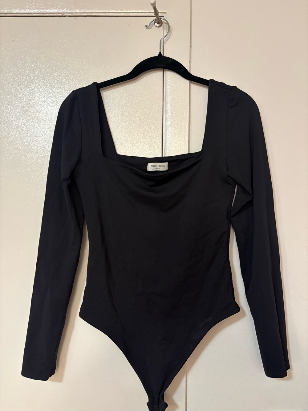 Aritzia Contour Black Square-Neck Bodysuit